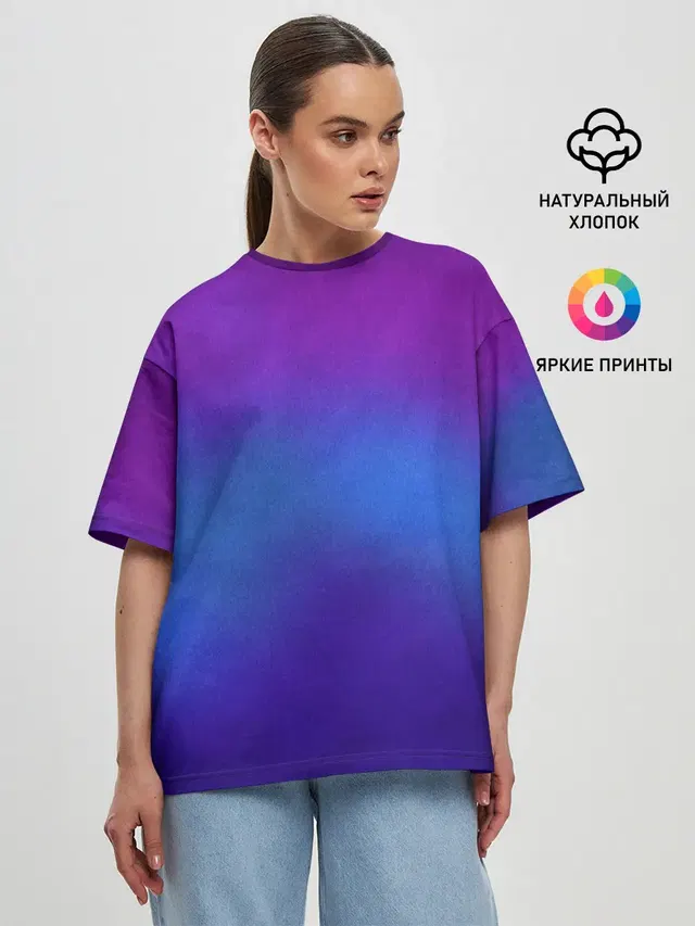 Женская футболка оверсайз с принтом «Leather gradient»