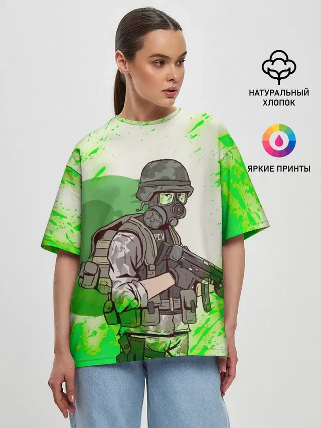 Женская футболка оверсайз