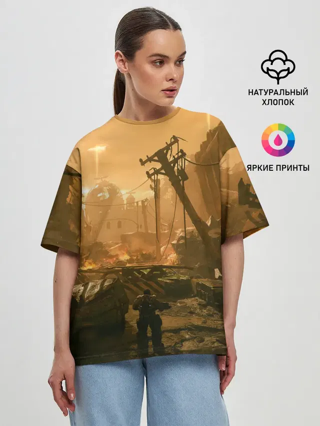 Женская футболка оверсайз