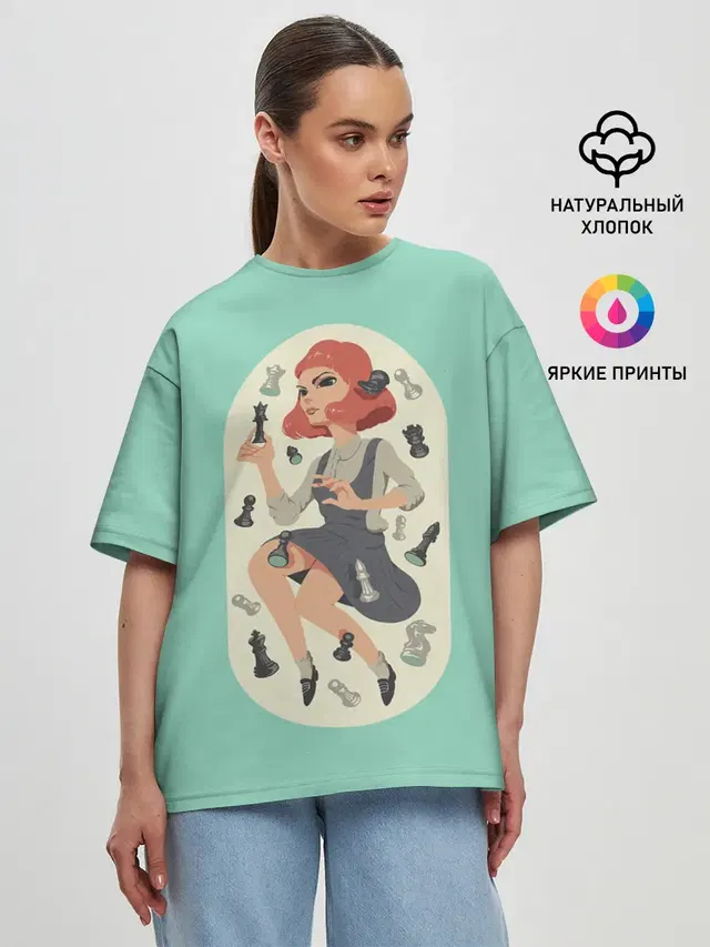Женская футболка оверсайз