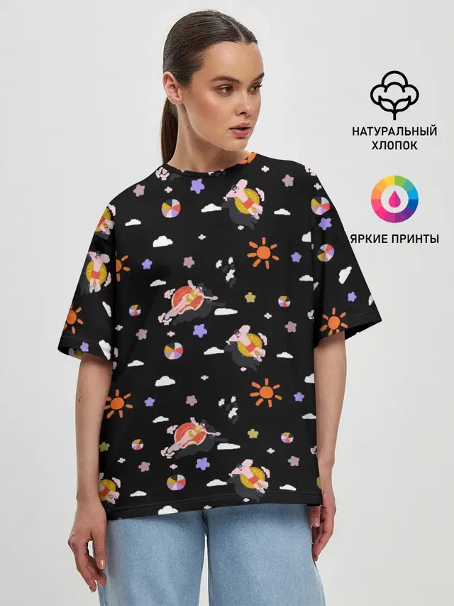 Женская футболка оверсайз
