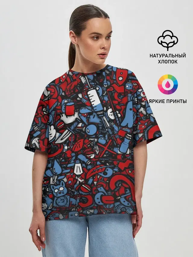 Женская футболка оверсайз