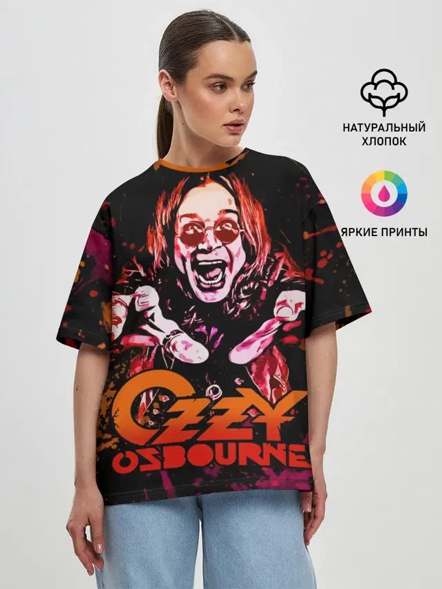 Женская футболка оверсайз с принтом «Ozzy Osbourne»