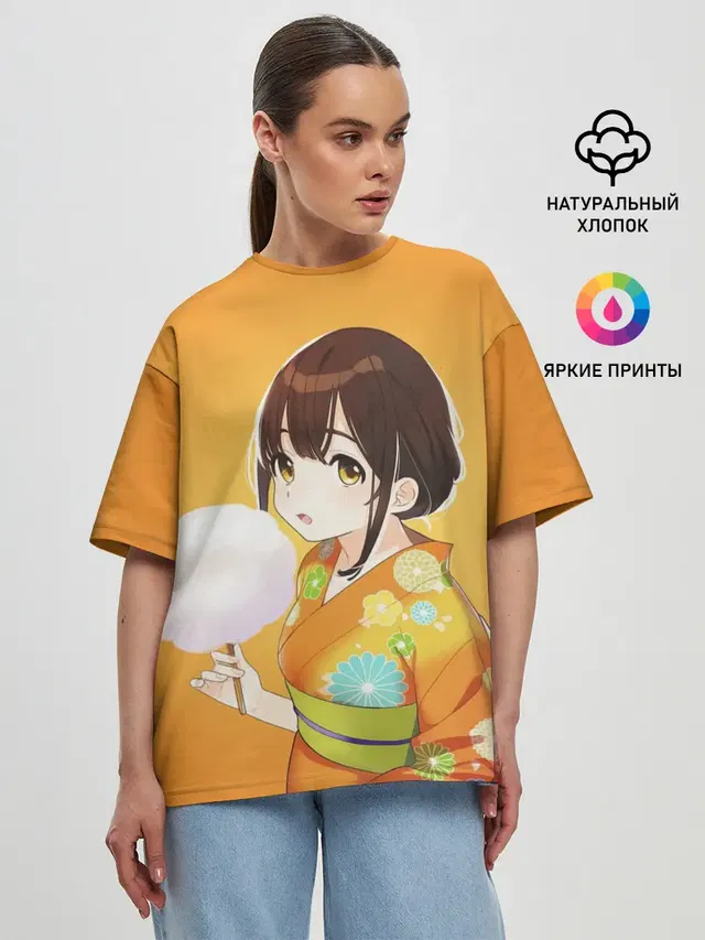 Женская футболка оверсайз