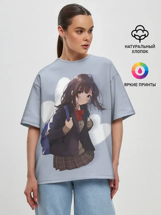 Женская футболка оверсайз
