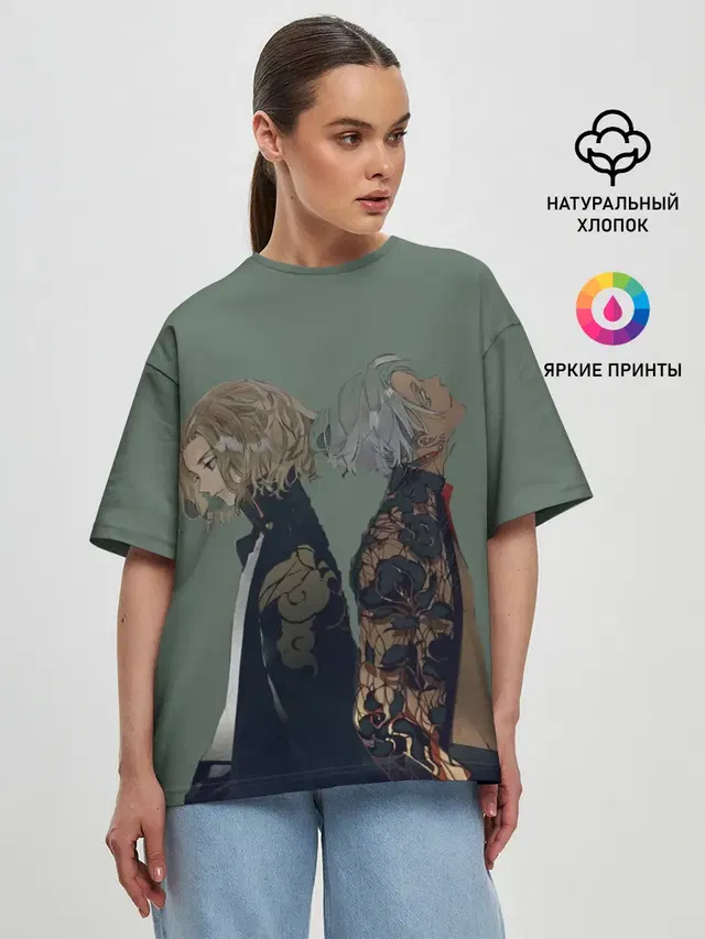 Женская футболка оверсайз