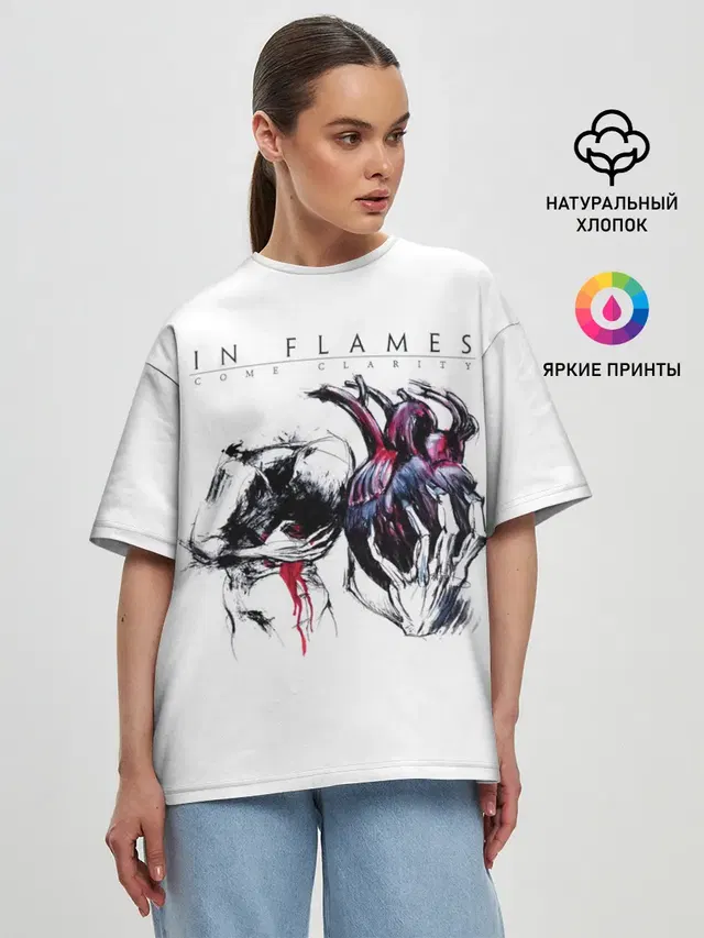 Женская футболка оверсайз с принтом «In Flames — Come Clarity - In Flames»