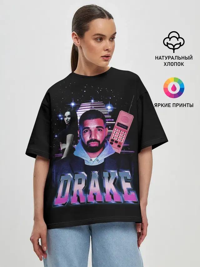 Женская футболка оверсайз с принтом «Drake — ДРЕЙК ГРЭМ»