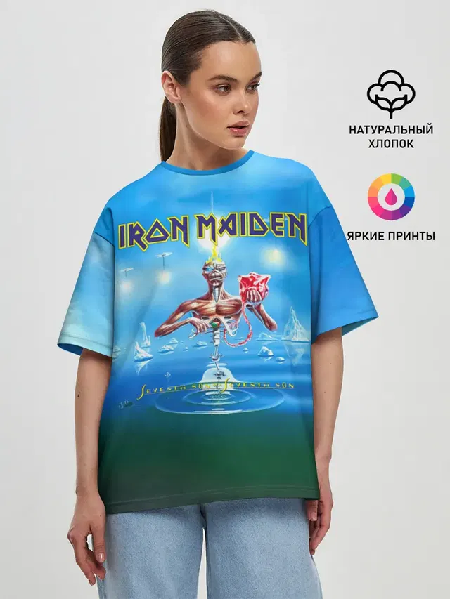 Женская футболка оверсайз с принтом «Iron Maiden — Seventh Son of a Seventh Son - Iron Maiden»