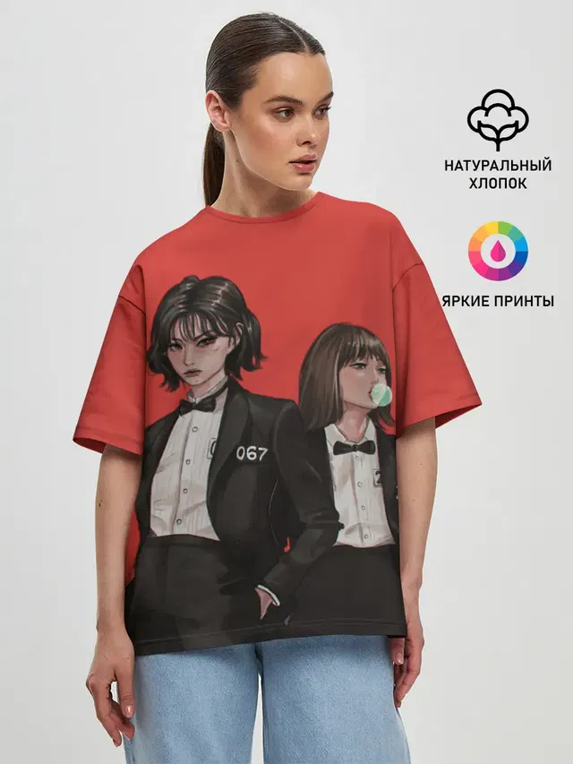 Женская футболка оверсайз