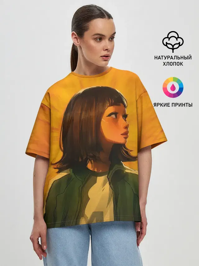 Женская футболка оверсайз