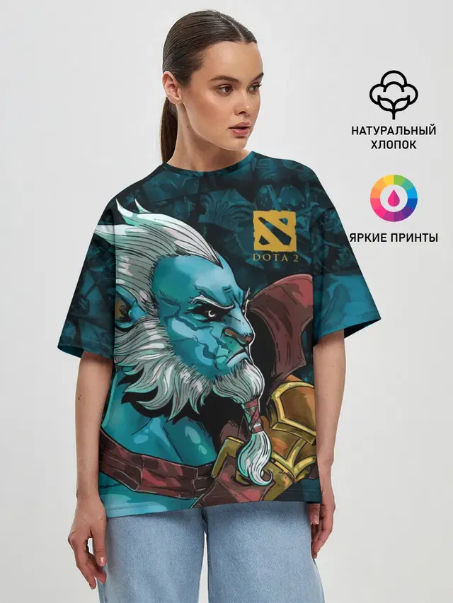 Женская футболка оверсайз с принтом «Dota2 — Фантом Лансер, DOTA 2»