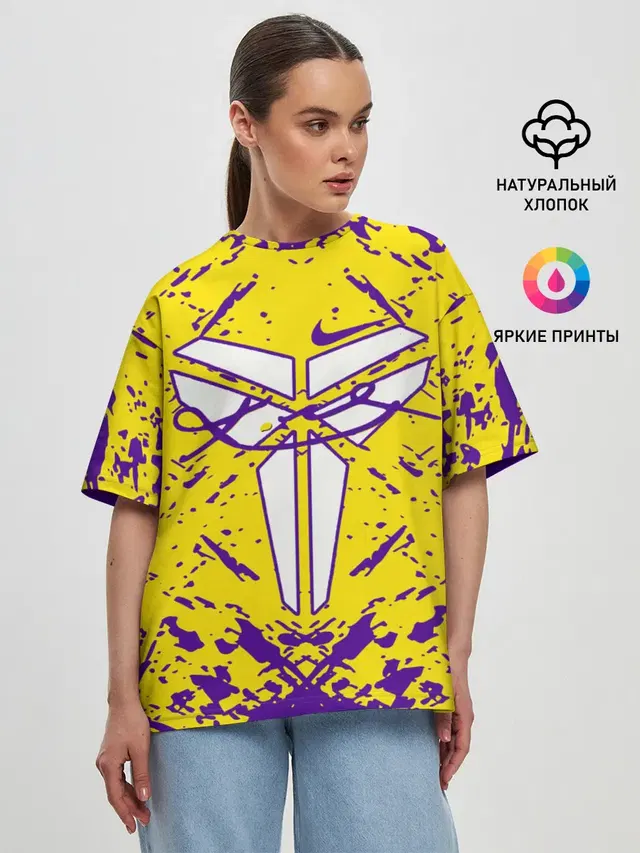 Женская футболка оверсайз с принтом «Лейкерс — ЛЕЙКЕРС| LOS ANGELES LAKERS,»