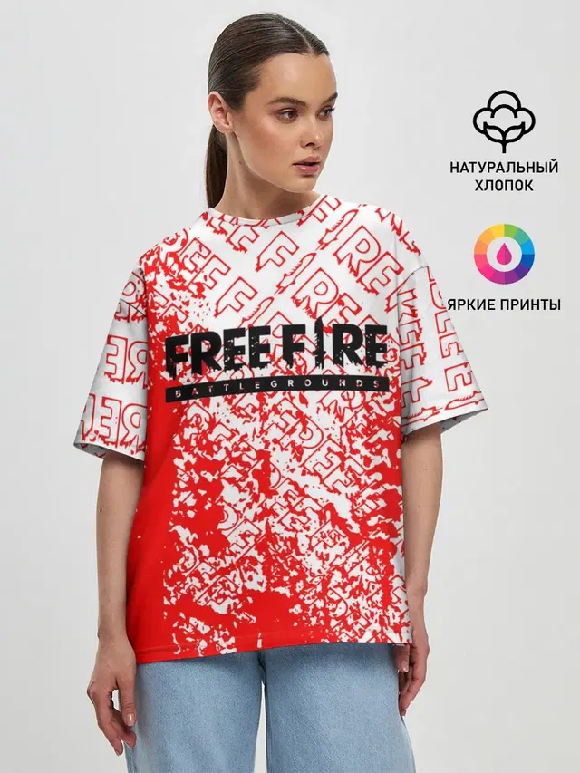 Женская футболка оверсайз с принтом «Paint splatter — День Booyah»