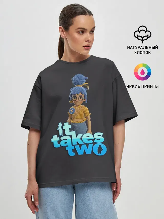 Женская футболка оверсайз с принтом «It takes two — It Takes Two Мэй»