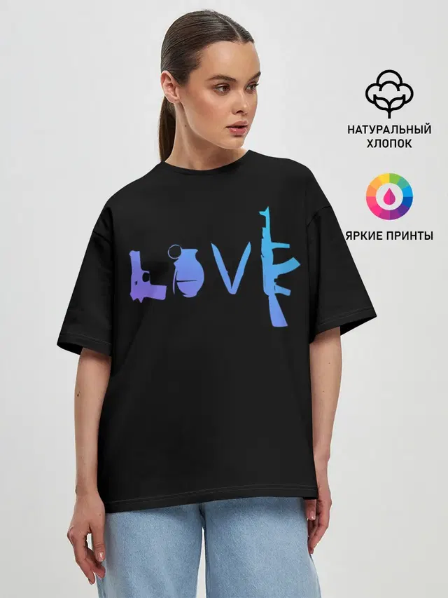 Женская футболка оверсайз