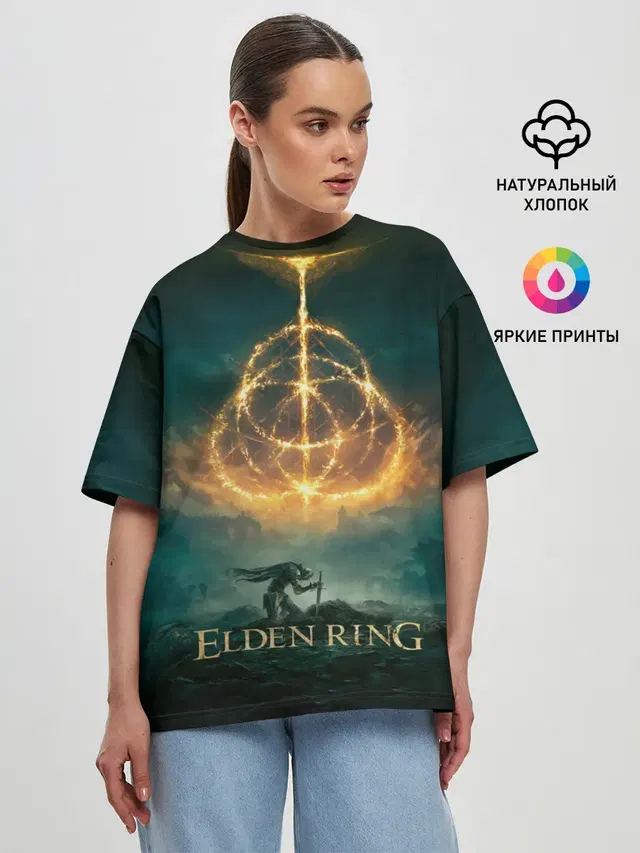 Женская футболка оверсайз с принтом «Elden Ring — Elden Ring Game Art»