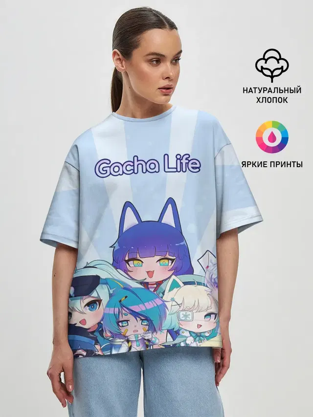 Женская футболка оверсайз с принтом «Gacha Club — Gacha Club Character»