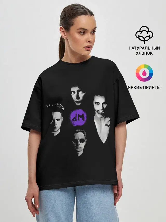 Женская футболка оверсайз с принтом «Depeche Mode — Depeche mode band»