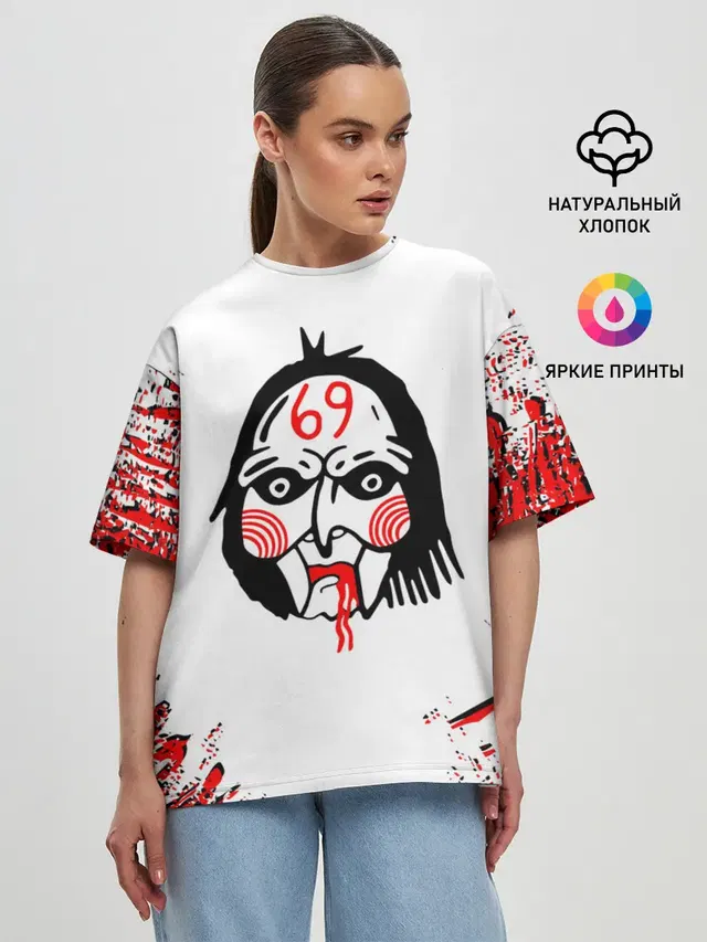 Женская футболка оверсайз с принтом «6IX9INE»
