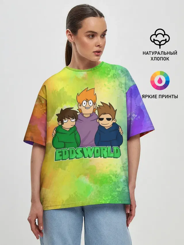 Женская футболка оверсайз с принтом «Eddsworld — EDDSWORLD 3»
