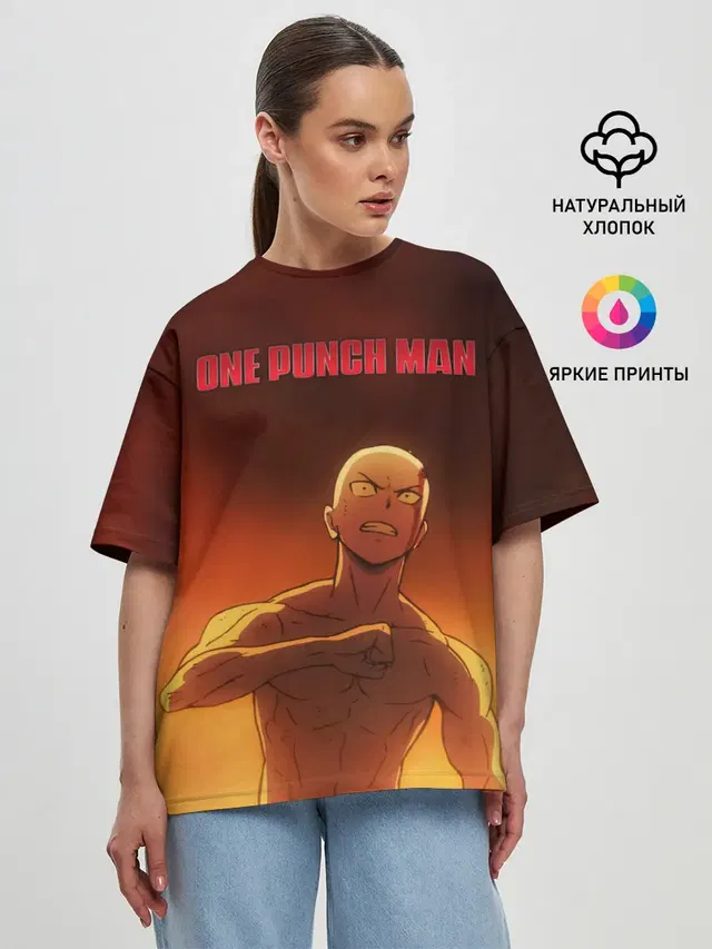 Сайтама в огне One Punch-Man