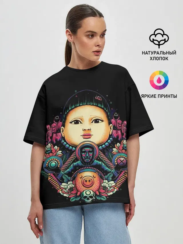 Женская футболка оверсайз