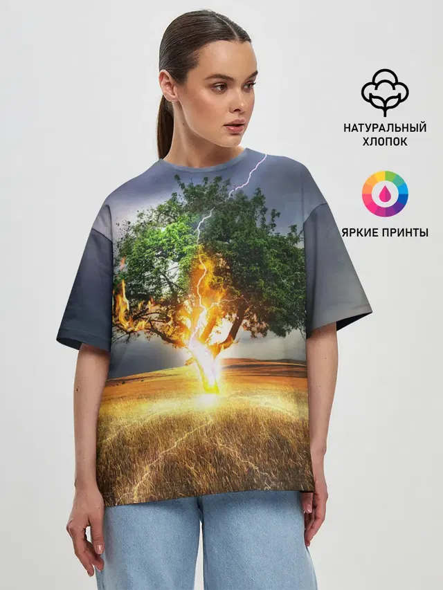 Женская футболка оверсайз