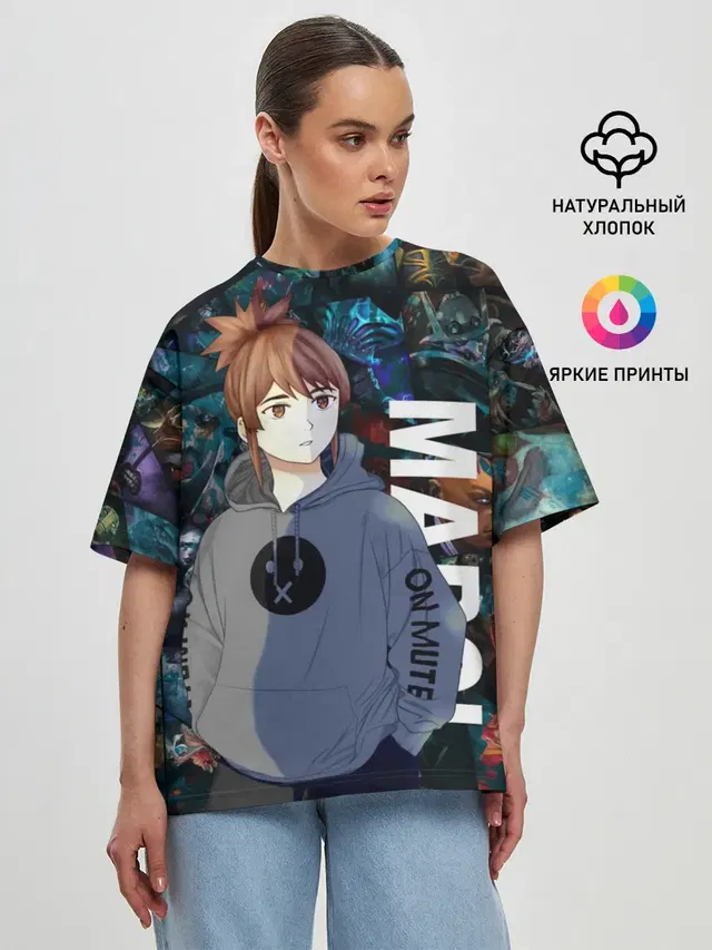 Женская футболка оверсайз