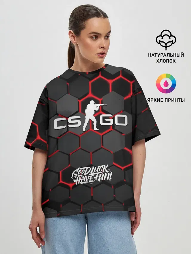 Женская футболка оверсайз