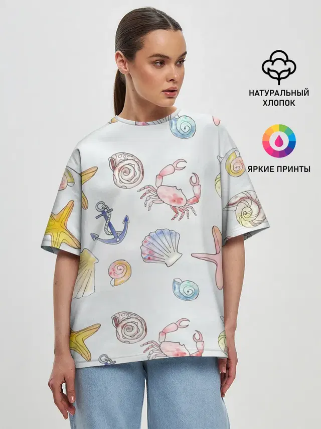 Женская футболка оверсайз