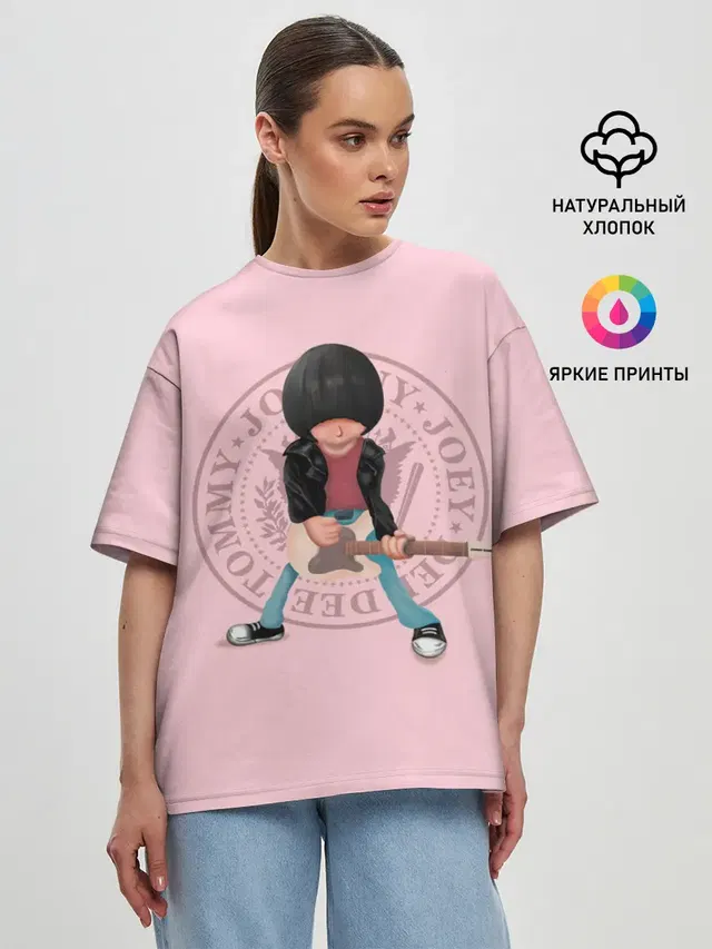 Женская футболка оверсайз с принтом «Ramones — Joey Ramone»