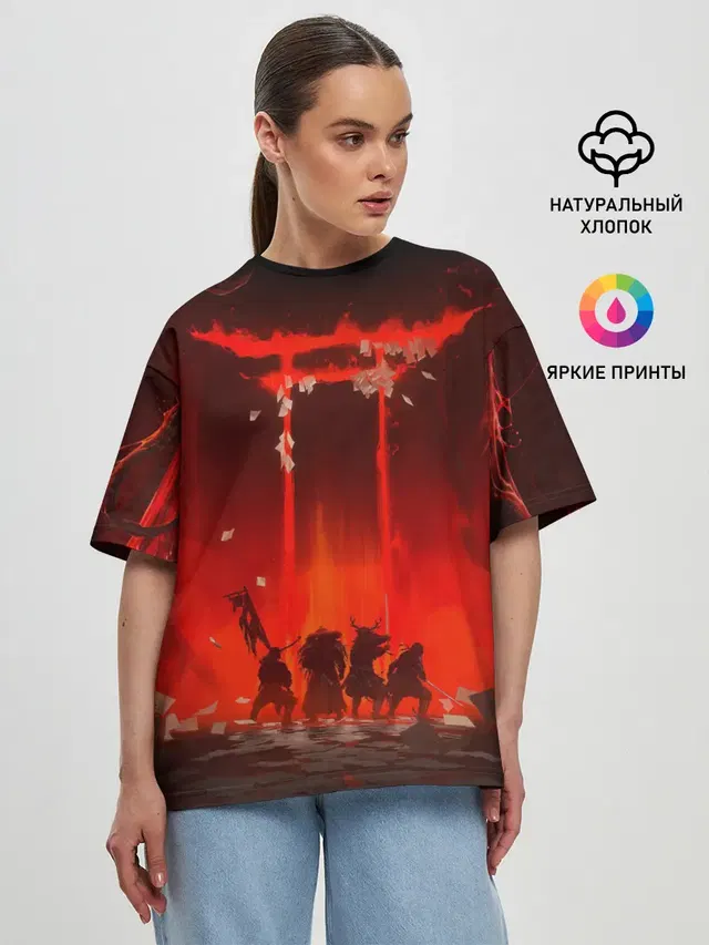 Женская футболка оверсайз
