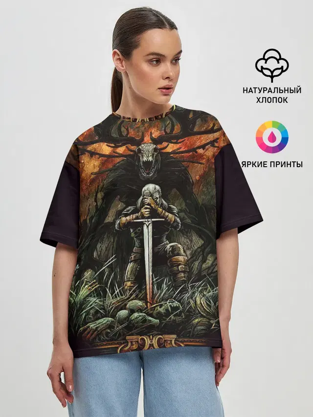 Женская футболка оверсайз