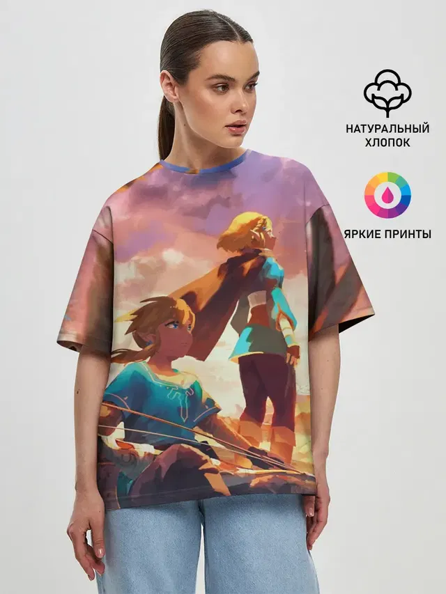 Женская футболка оверсайз с принтом «The Legend of Zelda — Legend of Zelda — Легенда о Зельде»