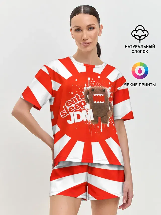 Женская пижама с шортами с принтом «JDM Style — Domo jdm»