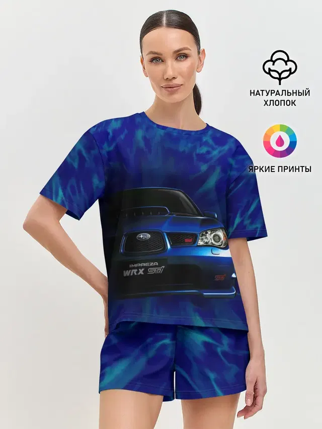 Женская пижама с шортами с принтом «Subaru»