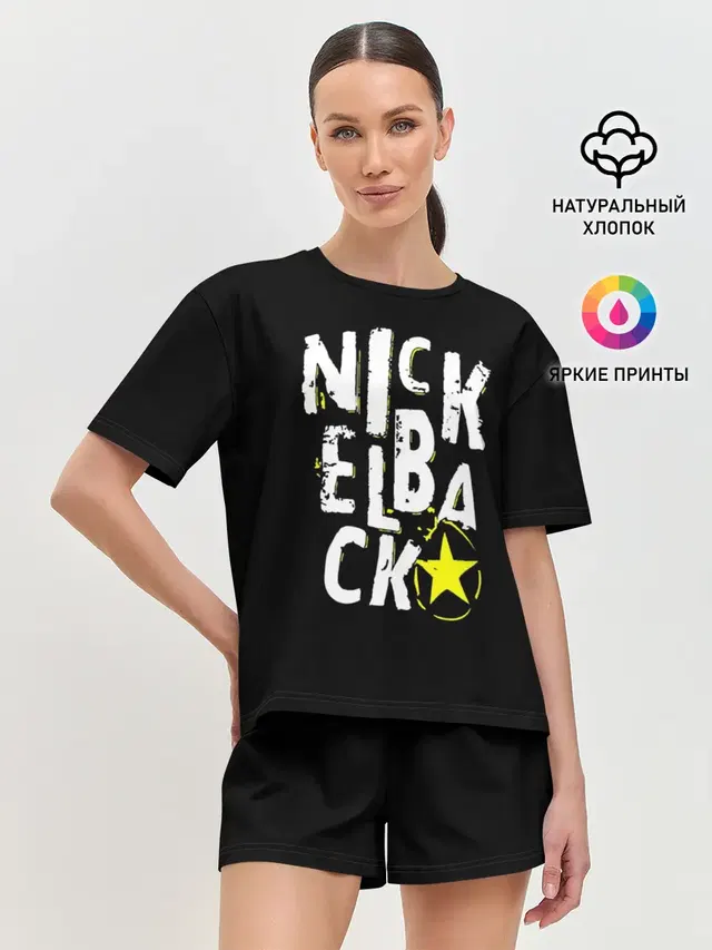 Женская пижама с шортами с принтом «Nickelback»