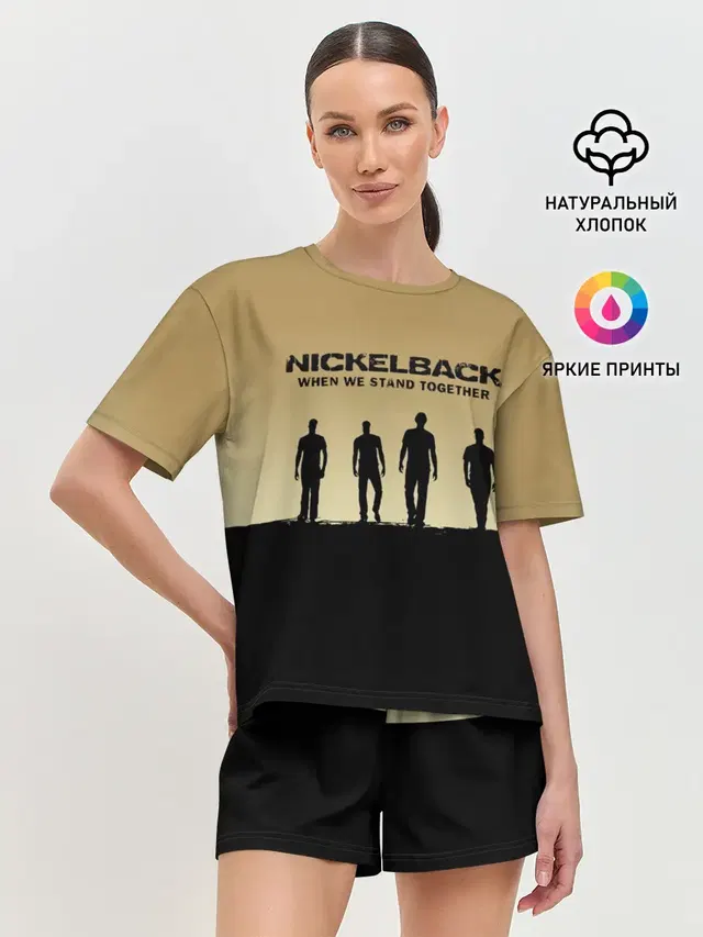 Женская пижама с шортами с принтом «Nickelback»