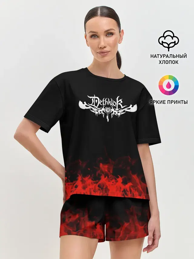 Женская пижама с шортами с принтом «Dethklok»