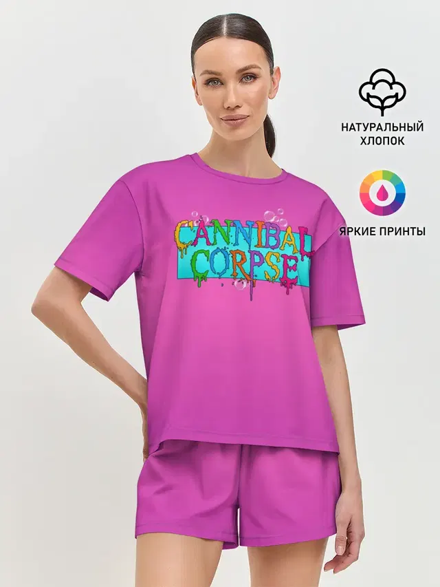Женская пижама с шортами с принтом «Cannibal Corpse»