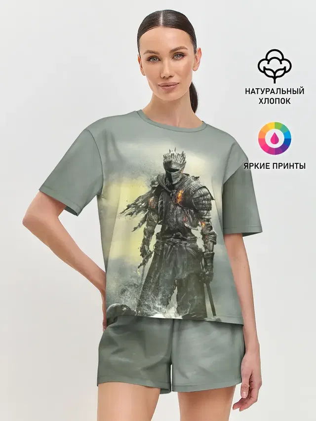 Женская пижама с шортами с принтом «Dark Souls»