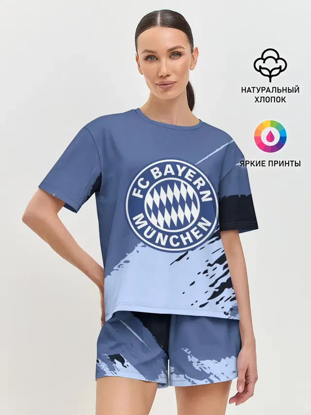 Женская пижама с шортами с принтом «FC Bayern Munchen style»