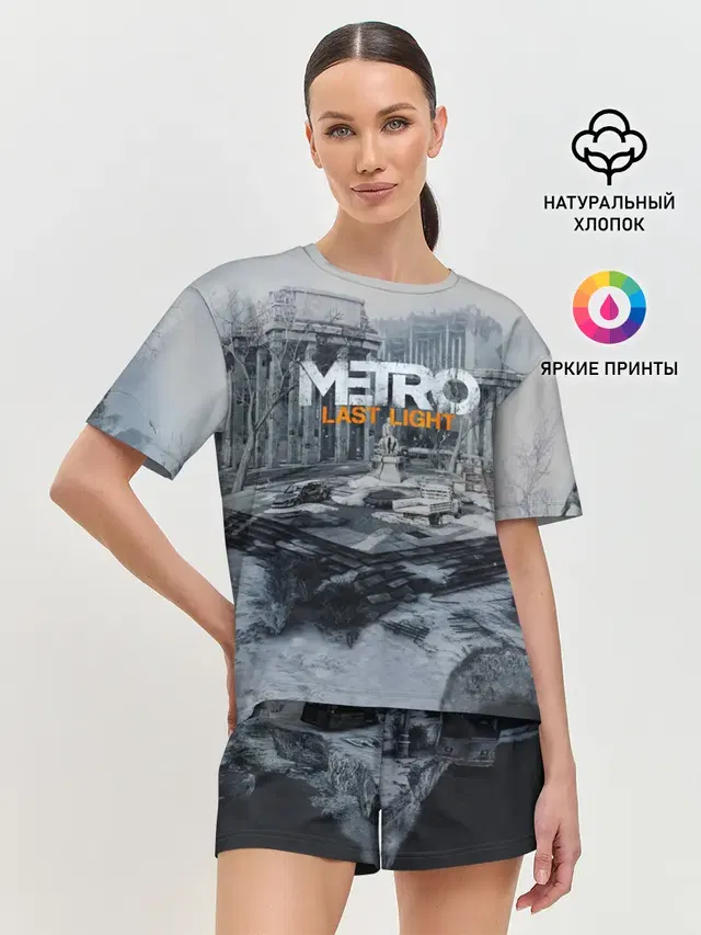 Женская пижама с шортами с принтом «Metro — METRO Last Light»