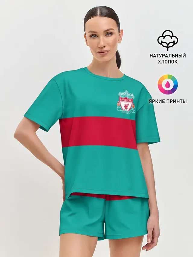 Женская пижама с шортами с принтом «FC Liverpool»