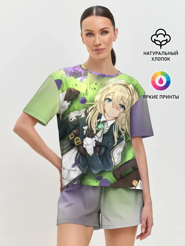 Женская пижама с шортами с принтом «Violet Evergarden»