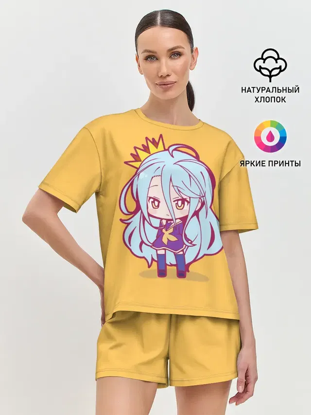 Женская пижама с шортами с принтом «No Game No Life»