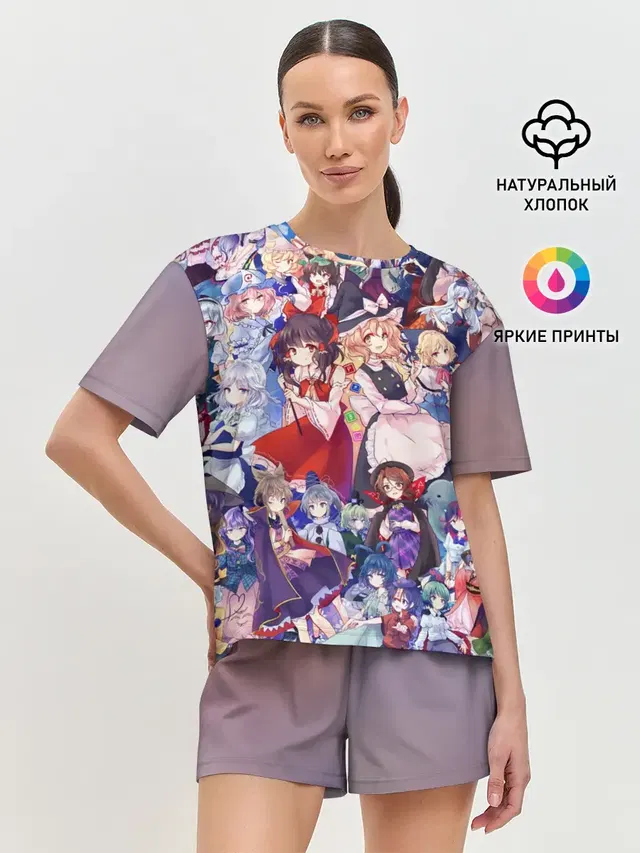 Женская пижама с шортами с принтом «Touhou»