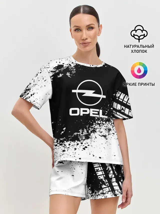 Женская пижама с шортами с принтом «Opel — Opel abstract sport»