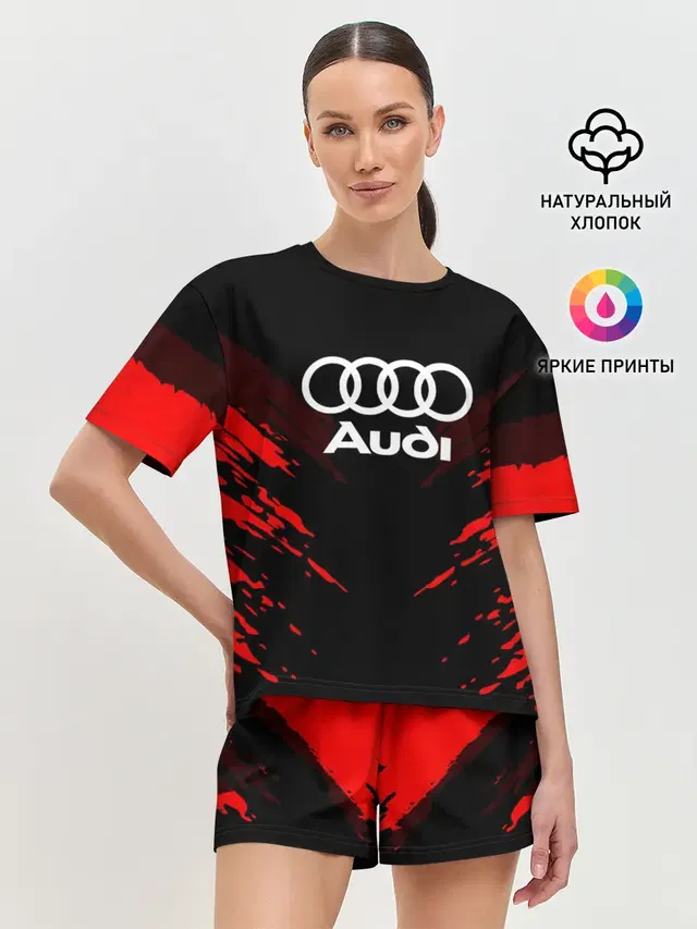 Женская пижама с шортами с принтом «Audi — AUDI SPORT COLLECTION»